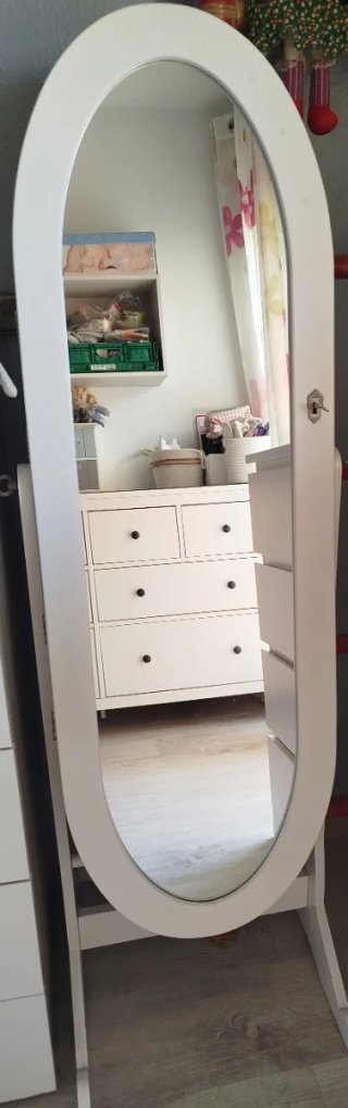 Espejo Joyero Madera Blanco