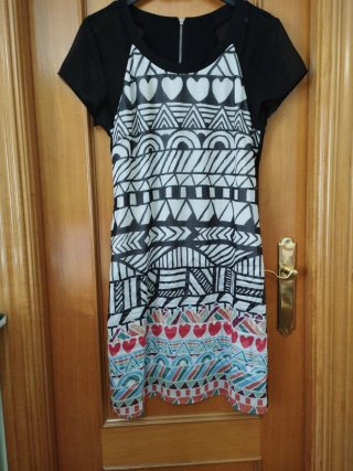 Vestido Desigual Talla M Estampado.
