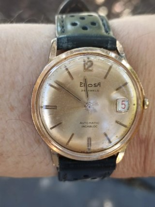 Reloj Erosa Automático Vintage Incabloc Dorado