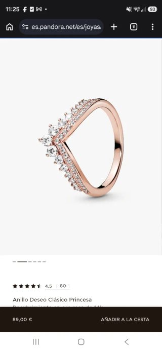 Anillo Pandora Deseo Princesa Oro/Plata