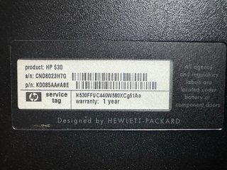 Portátil HP 530 Celeron M 440 2GB RAM 40GB HDD