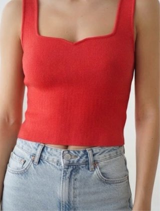 Top Zara donna rosso