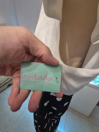 Vestido lunares azul y blanco