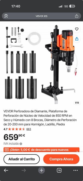 Perforadora de Diamante VEVOR