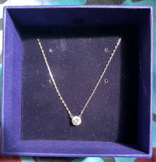 Collar Swarovski Cristal Redondo Plata