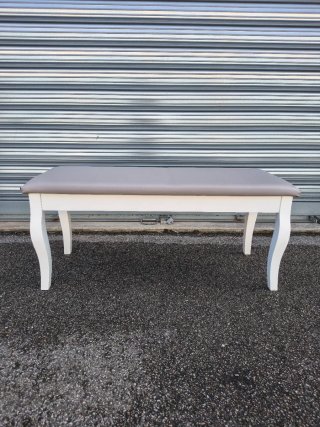 Panca fondo letto legno bianco ecopelle grigia