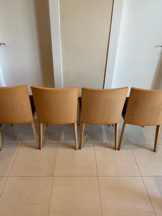 Mesa comedor 90x90 y 4 sillas madera