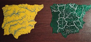 2 Mapas  Troquelados EGB Años 70. Impecables.