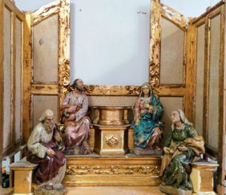 Retablo Sagrada Familia madera tallada