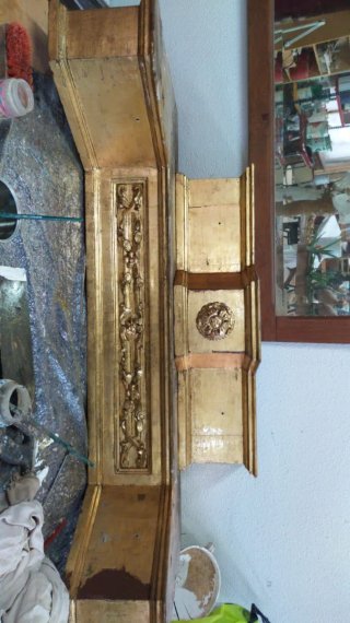 Retablo Sagrada Familia madera tallada