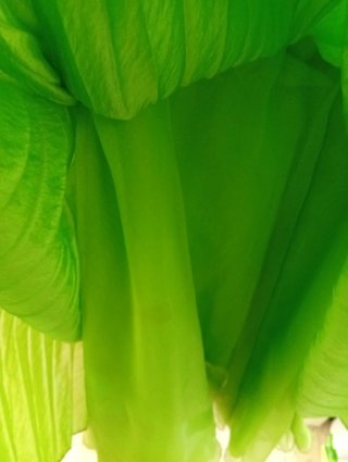 Vestido verde de fiesta con volantes