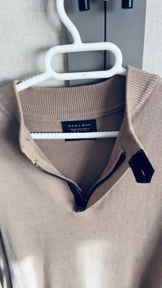 Jersey Zara Man Beig de Punto 100% Algodón