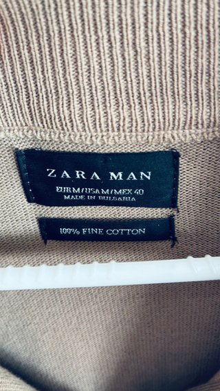Jersey Zara Man Beig de Punto 100% Algodón