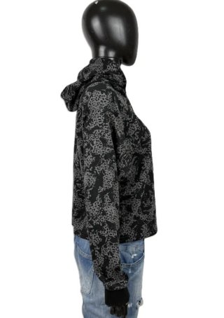 Puma Felpa Donna L Cotone Nera Grigia Cappuccio