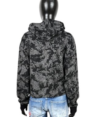 Puma Felpa Donna L Cotone Nera Grigia Cappuccio