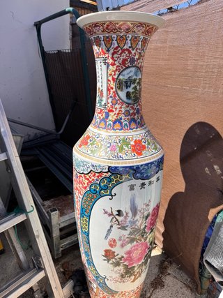 Jarrón porcelana asiático multicolor