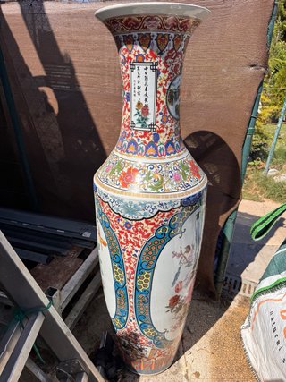 Jarrón porcelana asiático multicolor