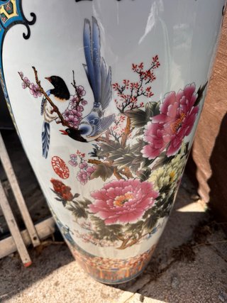 Jarrón porcelana asiático multicolor