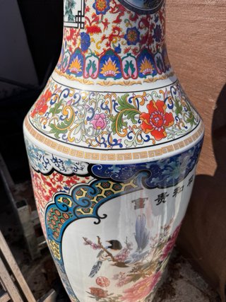 Jarrón porcelana asiático multicolor