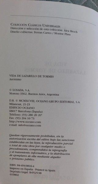 Vida de Lazarillo de Tormes