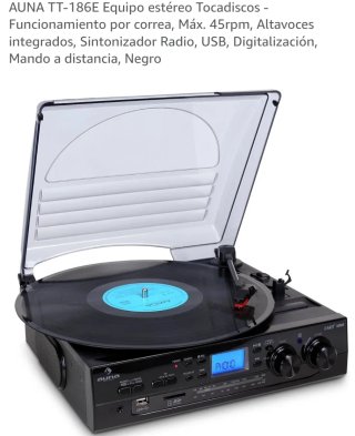 Auna TT-186E Tocadiscos con USB y Radio