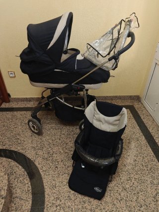 Carrito Bebecar capazo, sillita y funda