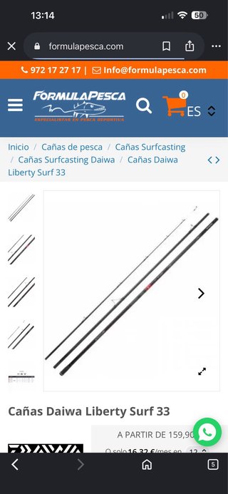 Caña Daiwa Liberty Surf 33 420 Tubular