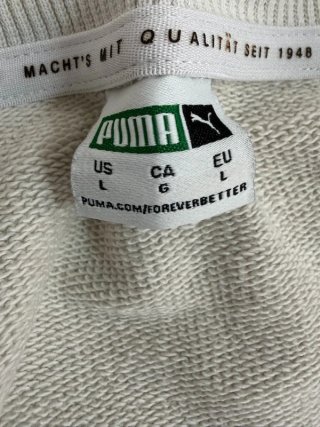 Felpa Puma Donna L Cotone Panna Logo All Over