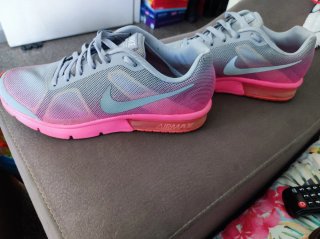 Zapatillas Nike Air Max grises y rosas