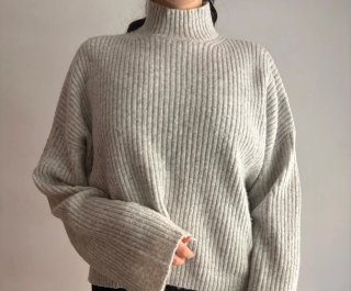 Jersey gris cuello alto mujer talla única