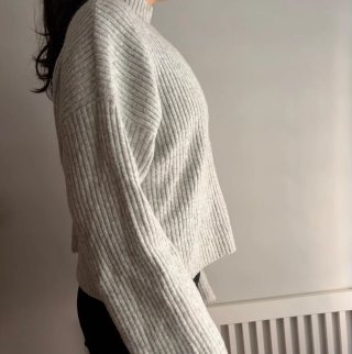 Jersey gris cuello alto mujer talla única
