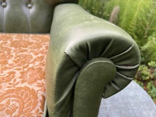 Sillón Vintage Piel Verde sintética