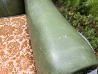Sillón Vintage Piel Verde sintética
