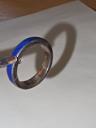 Anillo Plata con Incrustación Azul