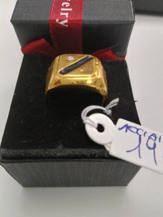 ANELLO UOMO ACCIAIO INOSSIDABILE PLACCATO ORO 18K