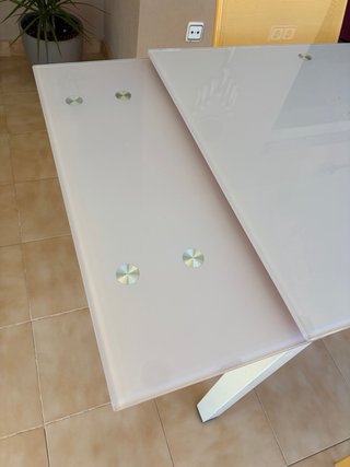 Mesa de jardín cristal y aluminio
