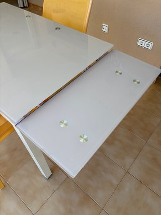 Mesa de jardín cristal y aluminio