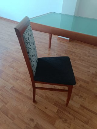 Mesa de comedor extensible madera y cristal