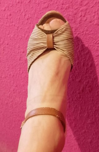Sandalias cuña rayas Talla 37