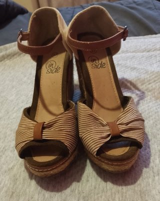Sandalias cuña rayas Talla 37