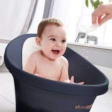 Bañera niño bebé marca Shnuggle negra 0-12 meses