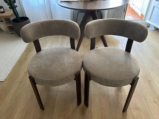 2 Sillas Sklum Beige/Marrón Tela/Madera