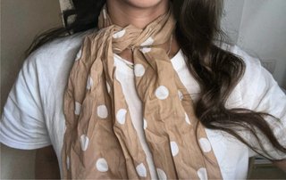 Foulard pois beige