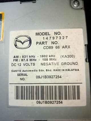 Mazda 12443 sistema audio radio 14797327 5 berlina