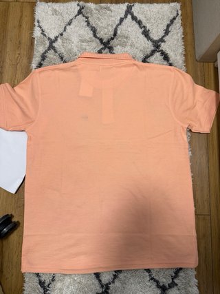 Polos Lacoste blanco y rosa talla L