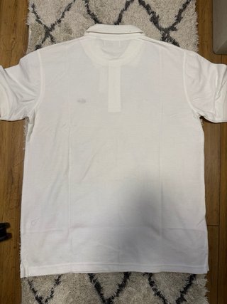 Polos Lacoste blanco y rosa talla L