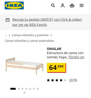 Cama individual de madera