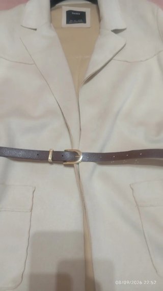 Giacca scamosciata Bershka beige
