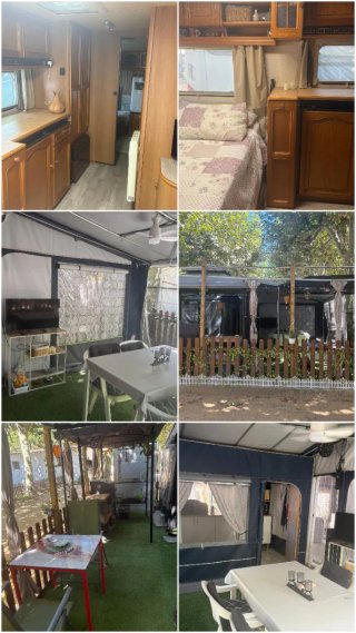 Caravana fija en camping