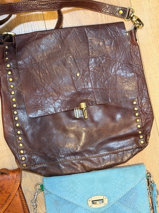 Lote 4 bolsos cuero auténtico vintage